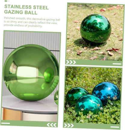 Milisten Garden Gazing Ball Reflective 4.72inch Outdoor Decorative Stainless Steel Sphere
