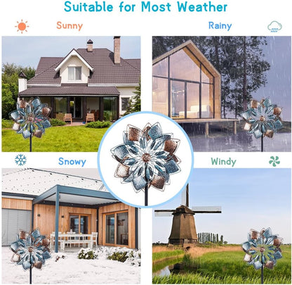Wind Spinners Outdoor Metal 14.3” Wind Spinners for Yard and Garden Vintage Wind Spinner Garden Decor Wind Sculptures & Spinners for Patio Lawn Decoration