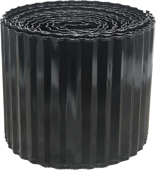 Corrugated Metal Garden Edging, 8"×50Ft Landscape Edging Border for DIY Lawn, Flower Bed and Garden Fence, Metal Garden Edging for Landscaping, Yard and Tree Surrounds Borders, Black