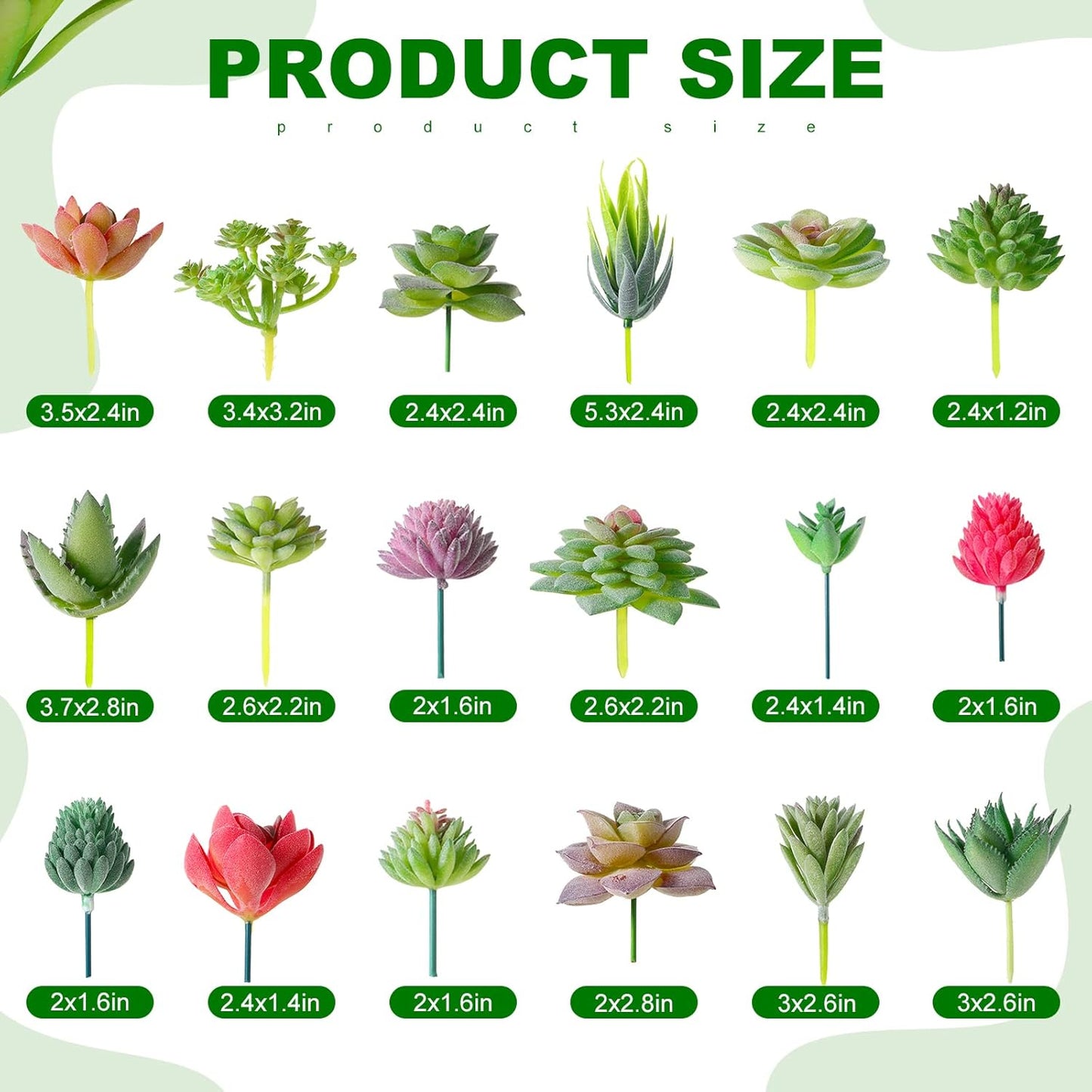 WILLBOND 50 Pcs Bulk Mini Artificial Succulents Plants Assorted Unpotted Realistic Plants Fake Textured Succulent Picks Realistic Plastic Cactus Stems for Succulent Garden Home Decor (Normal Style)