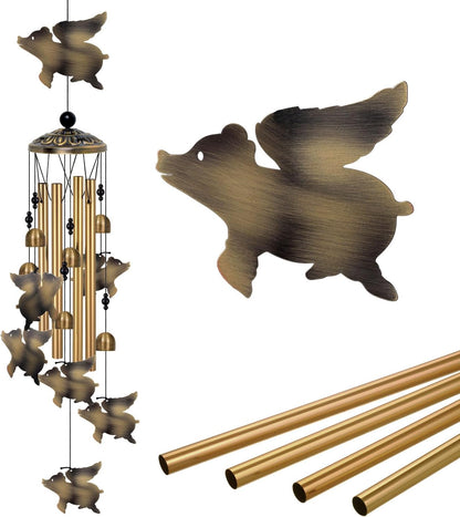 Flying Pigs Wind Chimes Decor, Mobile Blessing Wind Bells Decorate, Sympathy Wind Catcher, Memorial Gifts for Mom, Grandma, Woman (Housewarming/Outside/Indoor/Home/Room/Porch/Yard/Garden Decoration)
