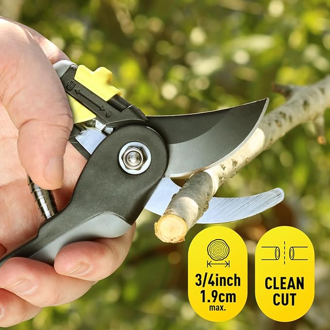 Colwelt Loppers Hedge Clippers Garden Shears 3Pcs, Compact Garden Loppers Shear Set with 17?™â€?Bypass Branch Cutters & Hedge Shears & Pruners, Tree Shrub Care Kit for Lopping with Soft Grip Handle