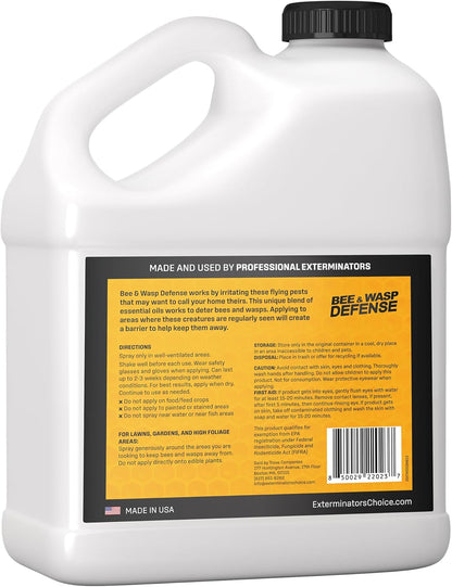 Exterminator’s Choice Bee Exterminator & Wasp Defense - 125 fl oz Cinnamon Scent - Natural Essential Oil Formula Keeps Bees Away Outside - Safe for Kids & Pets - Made in USA