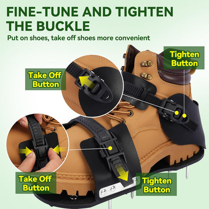 HFH Lawn Aerator Shoes for Grass，Aeration Shoes for Lawn，Spike Shoes for Lawn Aerating (Buckle)
