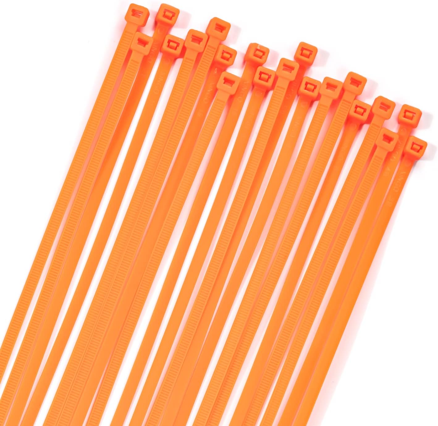 XINGO 100PCS Cable Zip Ties Heavy Duty, Premium Nylon Plastic Wire Ties with 50 Pounds Tensile Strength, Self-Locking Black Nylon Zip Ties for Indoor and Outdoor (12 inch, Orange)