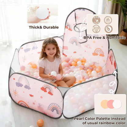 TRENDPLAY Plastic Balls for Ball Pits 2.2 Inch, Pack of 50 100 200 500 Hollow Balls, Perfect for Toddler Baby Pools,Party,Festival Decoration