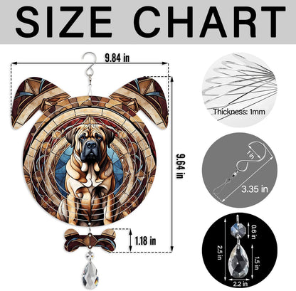 Mastiff Dog Ears Wind Spinner, Mastiff Wind Spinner Hanging for Yard and Garden V02