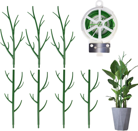 7 Pack Monstera Plant Support - 24.4" Plant Support Stakes for Indoor Plants Sticks Support Tall Indoor Plant Stakes with Twist Ties Stackable Plant Stem Support for Monstera Plants