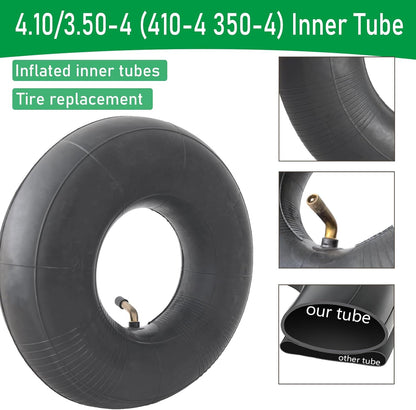 2-Pack 4.10/3.50-4 Inner Tube 4.10-4 3.50-4 Tube Bend Valve Stem for Wheelbarrows/Mowers/Hand Trucks and More