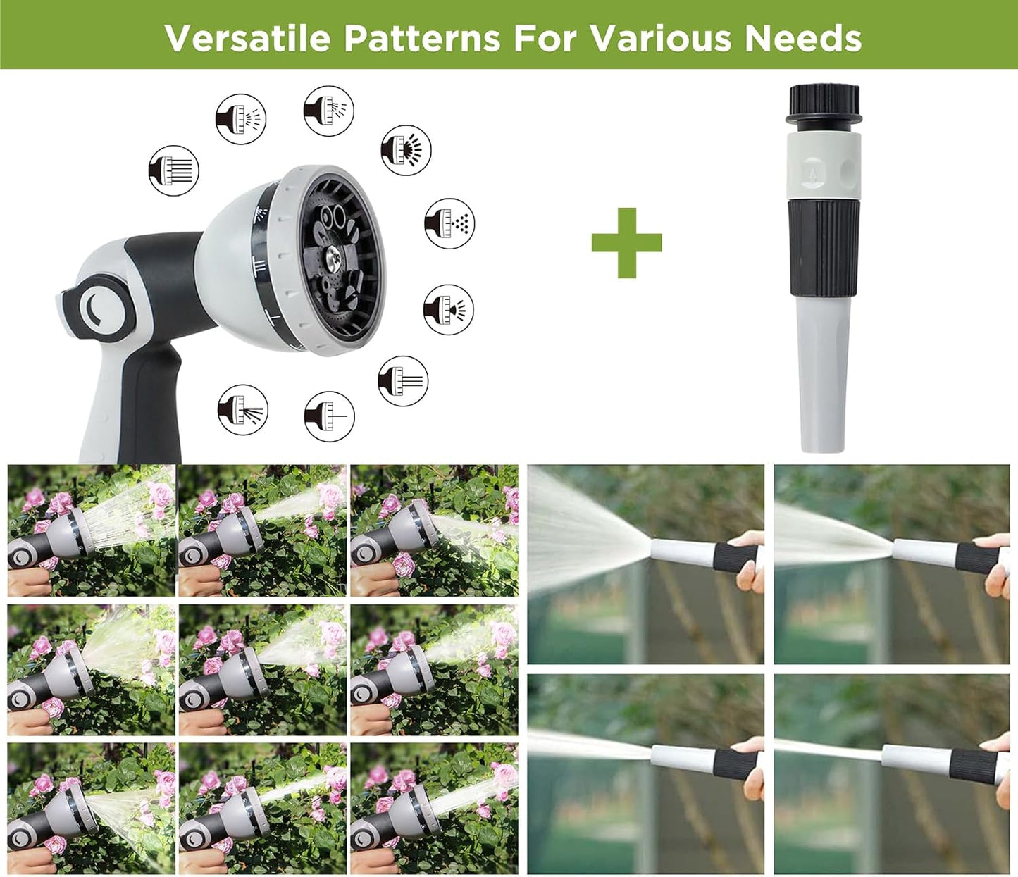 Tuyeho Retractable Garden Hose Reel 90 FT, Wall Mount Heavy Duty Water Hose Reels with Automatic Slow Rewind System, Outdoor Hoses Reel with 2 Hose Nozzles for Garden Watering, Car Wash, Pet Shower