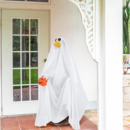 Halloween Goose Outfit Ghost Porch Outfits Yard Clothes Silly Lawn Shirt for 23'' Cement Plastic Duck Decorations