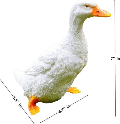 Realistic Duck Statues, Funny Duck Fence Decoration, Resin Duck Decor, Outdoor Animal Statue, Duck Sculpture, Perfect for Home Garden Stairs, Farm, Patio, Backyard (7 in)