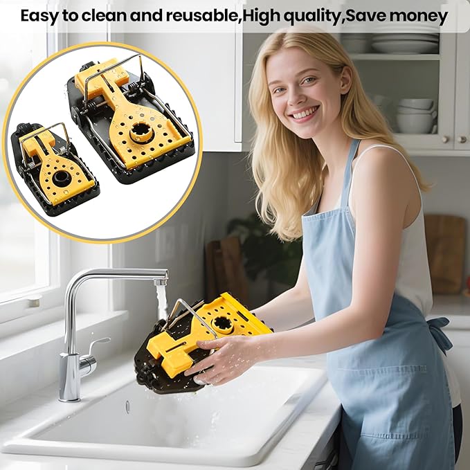 Mouse Traps, Rat Trap Indoor for Home -Quick Effectively Best Mouse Trap mousetraps Used Indoor & Outdoor Reusable Mouse Traps，snap Traps for mice Traps Used Basement/Garage/attic etc 9set