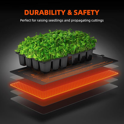 Spider Farmer Seedling Heat Mat 10"x20.75" with Built-in Temperature Controller Waterproof Plant Heating Pad for Indoor Seed Starting Germination Hydroponics