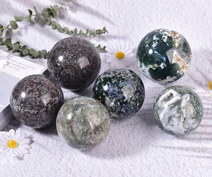 Large Yooperlite Sphere Natural Yooperlite Stone Healing Crystal Ball with Stand Energy Meditation Decor 100-110mm/3.9-4.3"