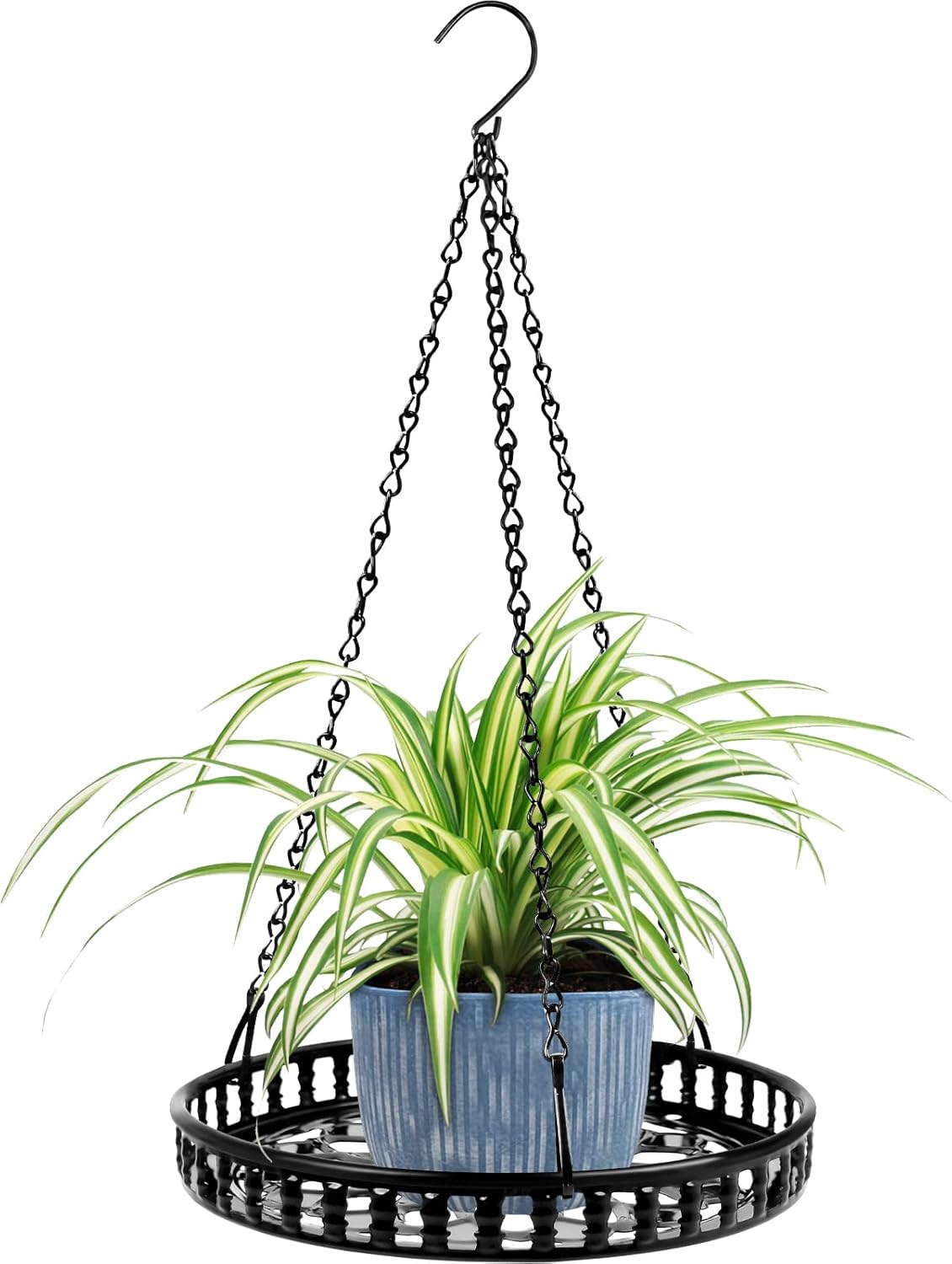 Metal Plant Hanger Indoor Outdoor, Plant Hanger for Indoor Outdoor Plants, Flower Pot Hanging Plant Holder, Hanging Plant Shelf, Black, 1pcs