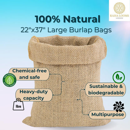 12 Potato Grow Bags : Premium Quality No Smell Extra Tough Potato Sack Race Bags Hacky Sack, Outdoor Games for Adults Burlap Outdoor Games for Kids costales para juegos de carreras
