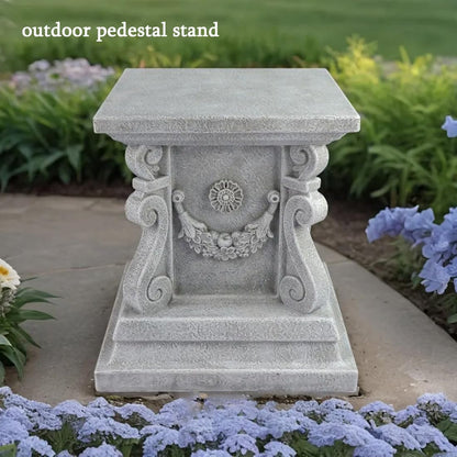Outdoor Pedestal Stand for Garden Decor - ClassicalL Plinth Pedestal Stand for Statues, Decorative Garden Pedestals and Statue Stand, 11.5"(L) x 12"(H) x 11.5"(W)