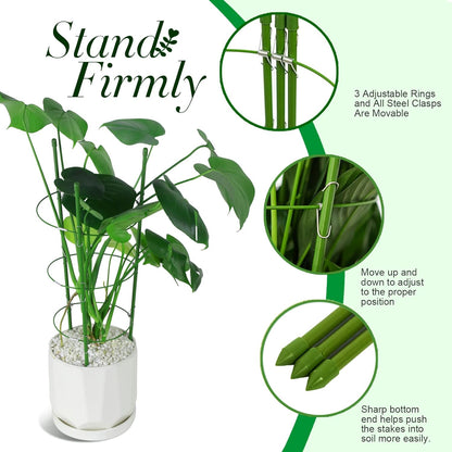 LEOBRO Tomato Cage, 2 PCS Plant Support Cage Rust Resistant Garden Ring Stake Plant Support for Tomato, Trellis, Climbing Plant, Flower, Small Plant Cages for Small Plants,17.7" H