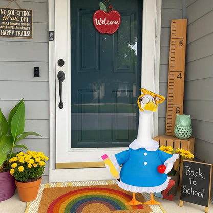 Back to School Porch Goose Outfits 23"/ 17'' Lawn Goose Teacher Clothes Cemment Geese Costume Garden Yard School Classroom Decor