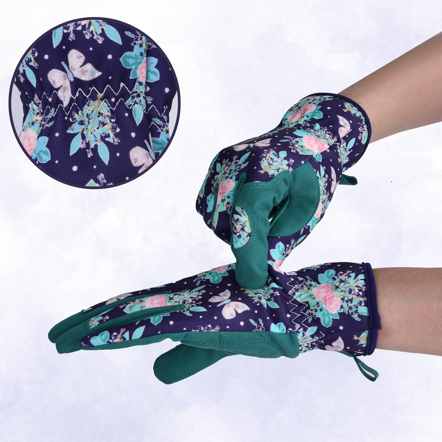 Womens Gardening Weeding Working Gloves, Leather Garden Glove for Women Thorn Proof No Stab for Digging, Planting,Pruning