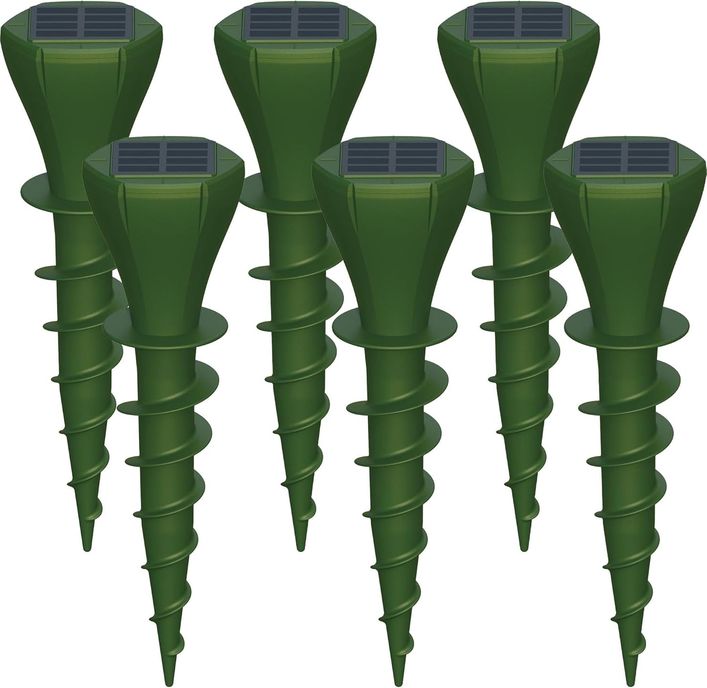 6 Packs Solar Mole Repellers, Gopher Deterrent Device with Vibrating Motor & Spiral Drill Ground Stake, IP65 Waterproof Lawn Garden Yard Pest Repellents Driving Away Vole Groundhog Snakes