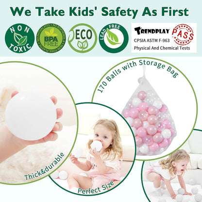 TRENDPLAY Plastic Balls for Ball Pits - Hollow Balls- Safe and Exciting Playtime - Perfect for Baby Pools, Birthday Party Decoration