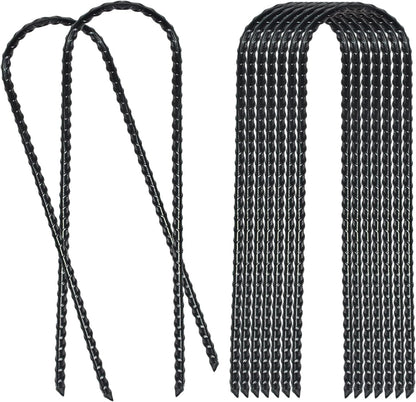 20 Pack 10 Inch Heavy Duty Trampolines Wind Stakes Galvanized Steel Garden Stakes U-Shaped Staples for Landscaping, Camping Tents, Soccer Goals and Garden Decoration