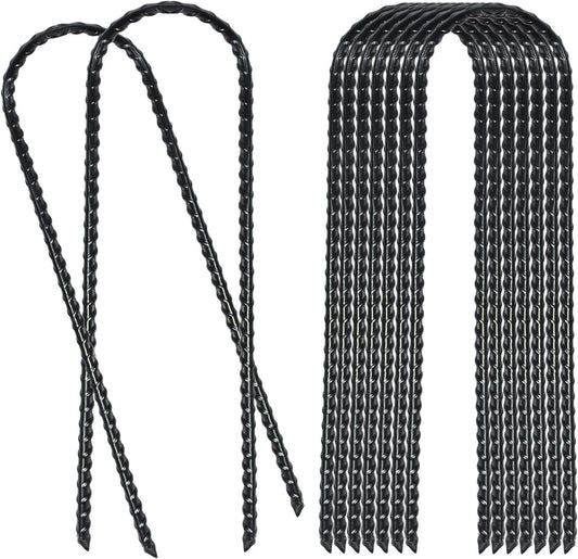 20 Pack 10 Inch Heavy Duty Trampolines Wind Stakes Galvanized Steel Garden Stakes U-Shaped Staples for Landscaping, Camping Tents, Soccer Goals and Garden Decoration