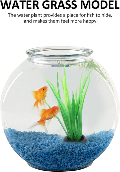 20pcs Fish Tank Decorations Set Aquarium Plants, Colorful Artificial Decor - Mini Plastic Water Plants Grass Accessories for Betta Goldfish Turtle, Random Color