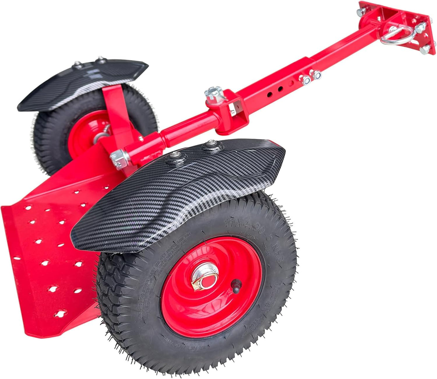 Wheels Lawn Mower Sulky for Lawn and Landscape Professionals,Mudguard Design,Anti-Skid Design, Vacuum tire (Red)