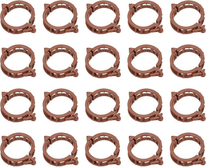 MECCANIXITY 300 Pcs Garden Plant Clips Fixing Clips Brown 30mm Adjusting Plant Lever Loop Clips for Supporting Flower Vine Vegetables Climbing Plant Plant Stems