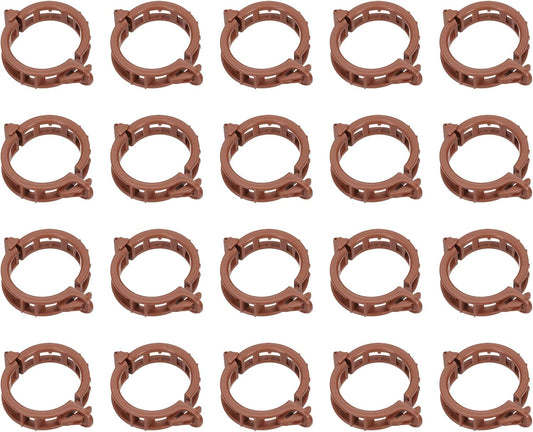 MECCANIXITY 300 Pcs Garden Plant Clips Fixing Clips Brown 30mm Adjusting Plant Lever Loop Clips for