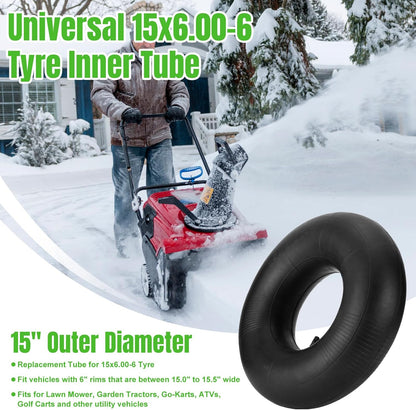 15x6.00-6" Inner Tubes, 2 Pack Heavy Duty 15x6-6 Replacement Tire Inner Tube with TR-13 Straight Valve Stem for Lawn Mower, Ride-on Mower, Yard Trailer, Tractor, ATVs, Go Karts, Golf Carts, etc