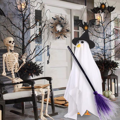 DIYDEC Halloween Ghost Goose Outfit Lawn Porch Goose Clothes Fall Halloween Goose Costume for 23" Geese Outdoor Patio Yard Lawn Decoration