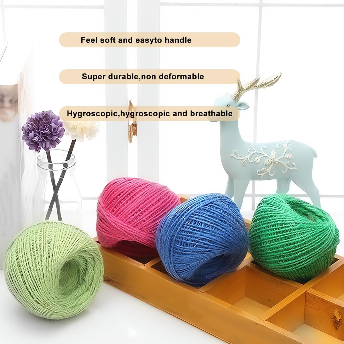 8 Color Jute Twine Natural Jute String 2mm 3 Ply Twine String, for DIY Artworks and Embellishments Crafts, Gift Wrapping, Picture Display and Gardening (656 Feet)