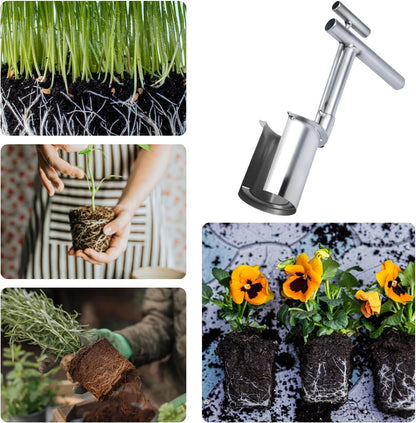 Bulb Planter Tool Garden Transplanter Tool for Digging, Lawn and Garden Tool Plant and Fruit Tree Seedling Transplanter Seed Planting Tools Hole Bulb Digger Tool Hole Maker for Planting