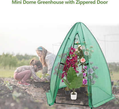 Greenhouse for Outsides, 54”x 54”x 71” Heavy Duty Green House Tent with Durable PE Cover, Garden Plant Protector with Zippered Door Mesh Window for Vegetables Flowers Fruits Herbs,Green
