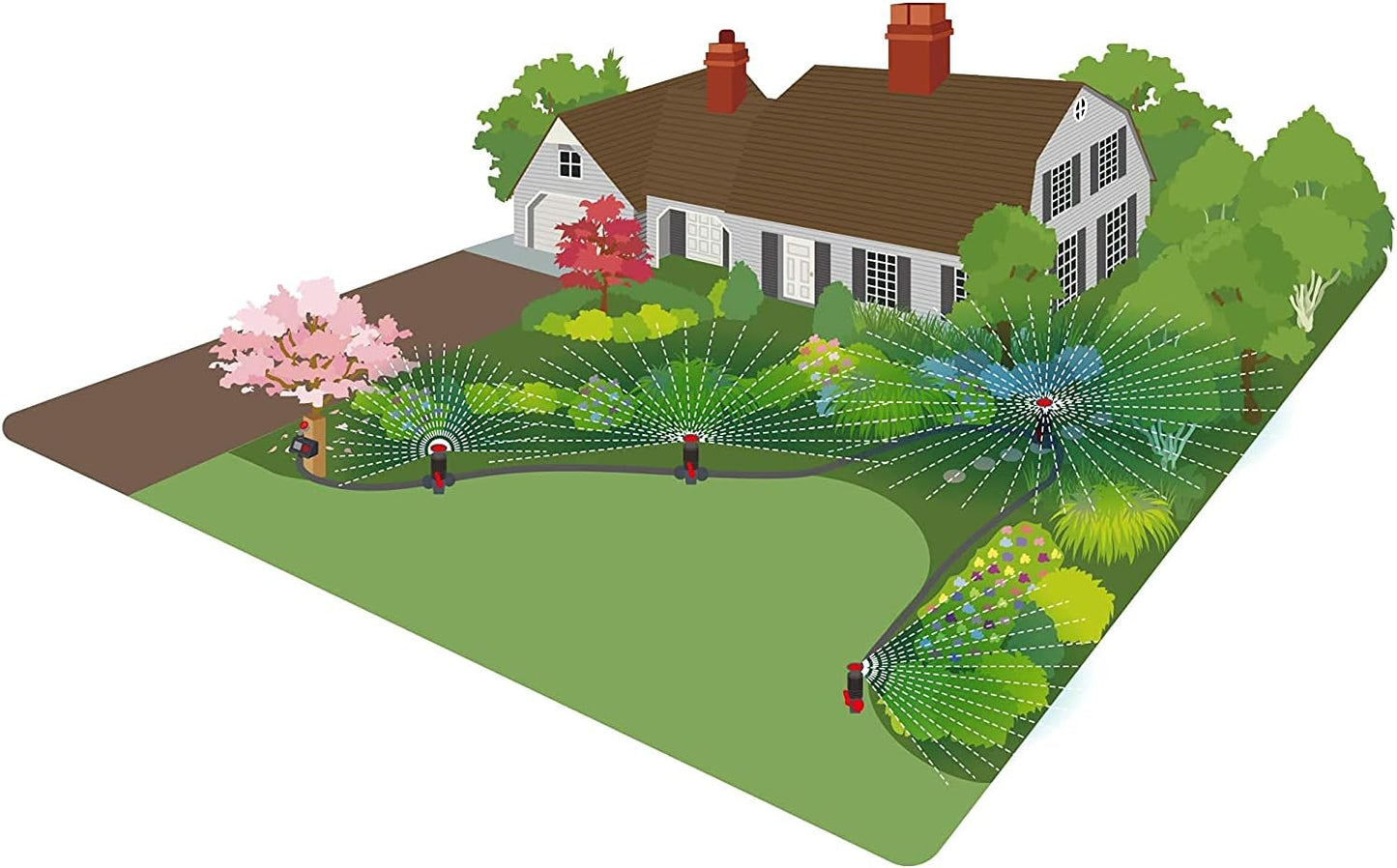 Eden 96093 Multi-Adjustable Flex Design Garden Sprinkler Set with Extensions, Great for DIY Gardening