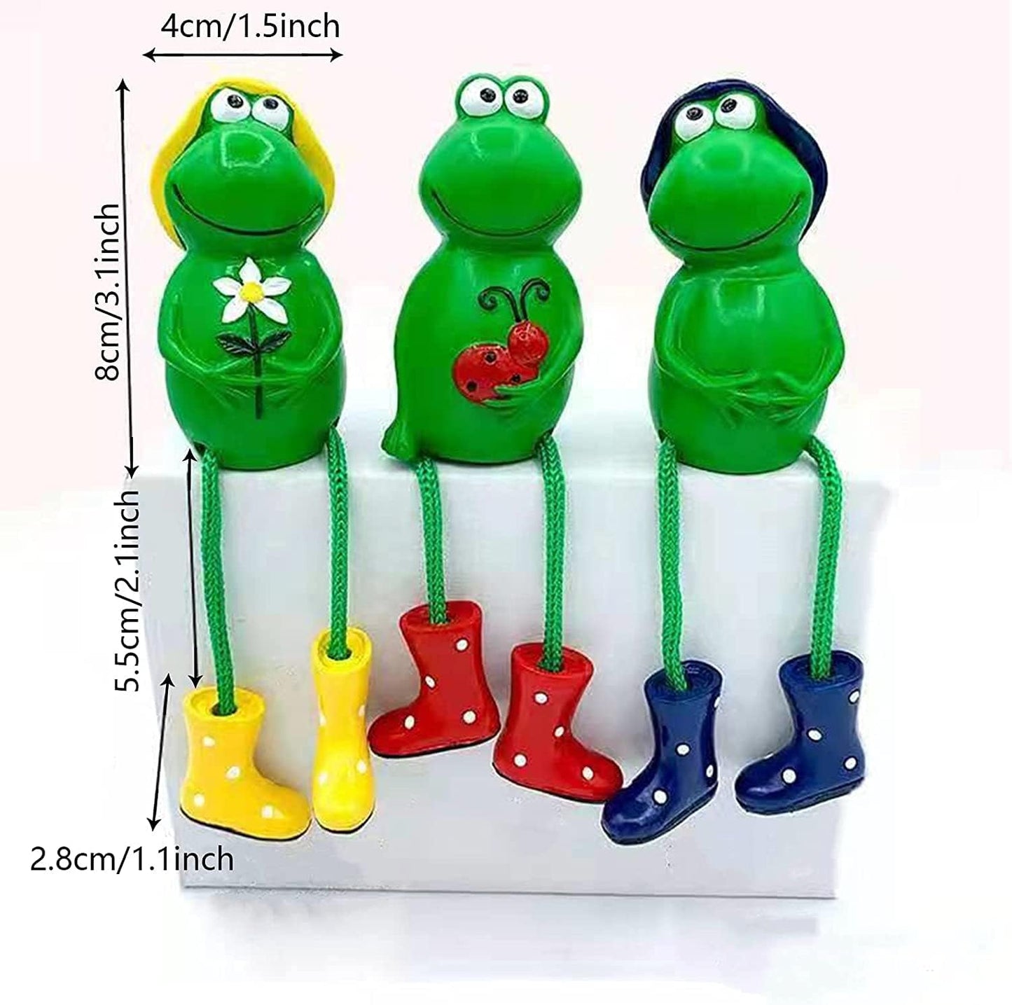 Cute Frog Garden Decor, Sitting Frog Garden Statue Outdoor, 6.2inch Frogs Statues Resin for Yard Patio Garden Office Tabletop Bookshelf Decor