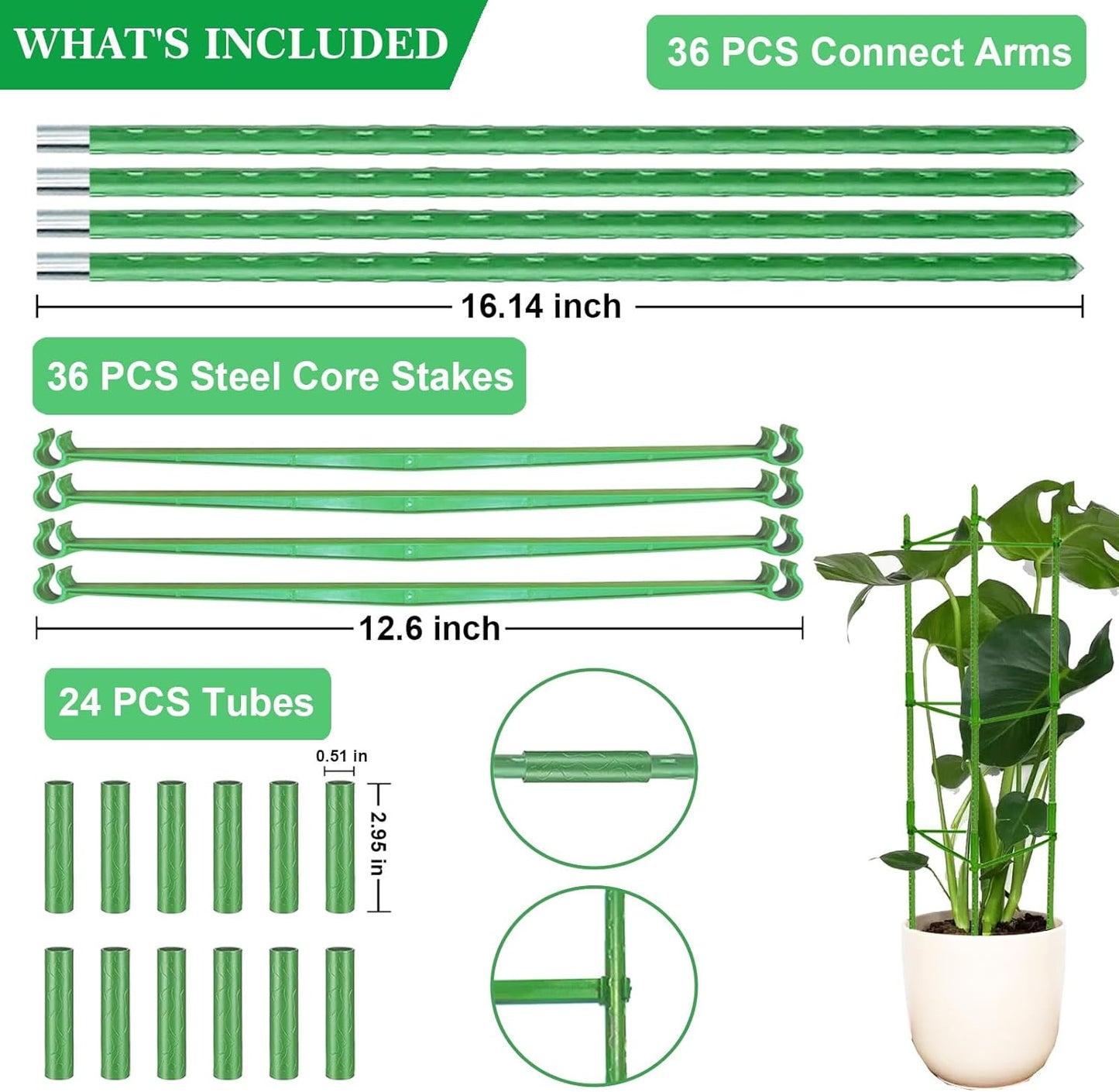 Moirsunt 4Pack Tomato Cages Plant Cages 4ft Multifunctional Tomato Support Garden Trellis Tomato Stakes Cucumber Tomato Trellis for Vertical Climbing Plants Vegetable Flowers