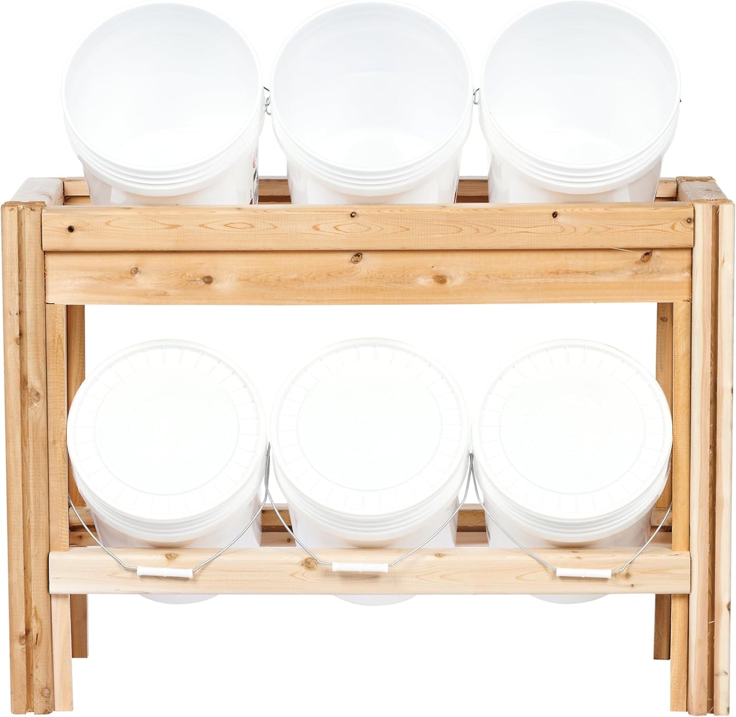 Greenes Fence Six Bucket Cedar Storage Shelves, 44 in. x 16 in. x 30 in. - Made in USA with North American Cedar