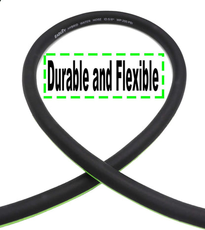Hybrid Lead In Garden Hose 5/8 IN. x 10 FT, Heavy Duty, Lightweight, Flexible with Rotatable Grip Handle and Solid Brass Fittings