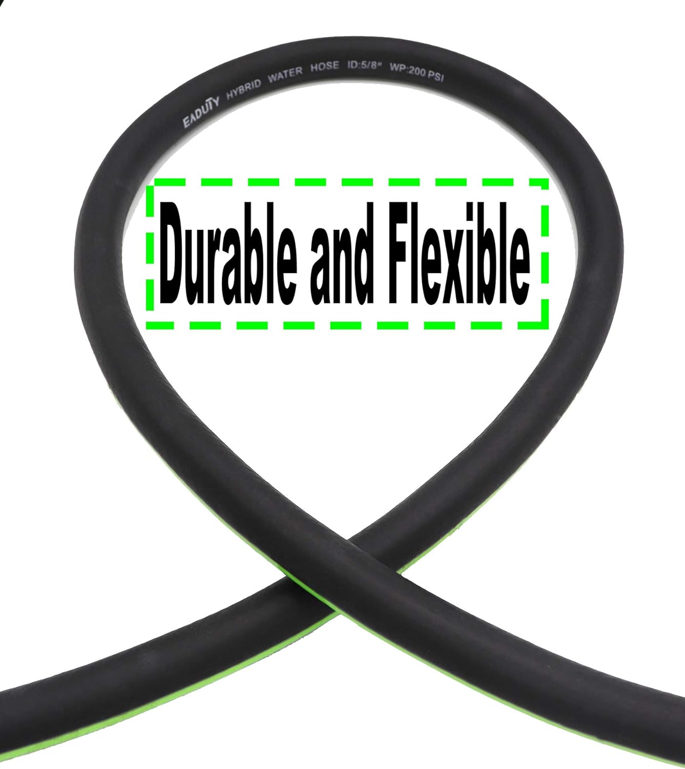Hybrid Garden Hose 5/8 IN. x 25 FT, Heavy Duty, Lightweight, Flexible with Rotatable Grip Handle and Solid Brass Fittings