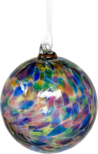 Small Friendship Glass Ball Globe - Multicolor 3.5 inch Hand Blown Handmade Hanging Garden Gazing Ball Indoor Outdoor Home Décor