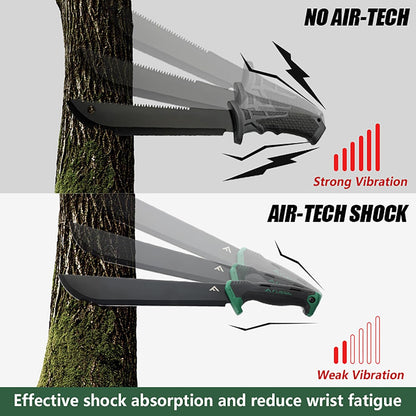 FLISSA 11'' Machete for Yard Work, Ergonomic Air Tech Handle and Lightweight Sheath, Stainless Steel Machete Knife for Gardening, Bushcraft, Hunting