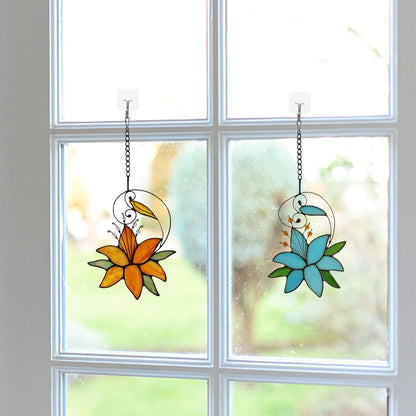 Lily Flower Gift for Women Birthday, Love Gifts for Mothers Day Anniversary Day, Floral Birthday Gift for Her Stained Glass Window Hangings, Gifts for Women from Friends
