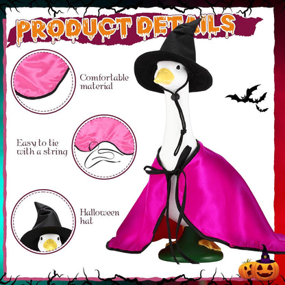 Vinsot Halloween Outdoor Porch Geese Outfit, 23" Patio Yard Porch Desk Goose Coat, Lawn Goose Accessories(Rose Red,Velvet)