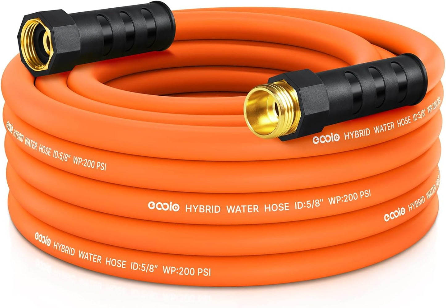 Garden Hose 25 ft x 5/8", NON-EXPANDING Flexible Water Hose, Kink Resistant Lightweight Hybrid Hose, Leakproof Yard Hose with Male to Female Fittings