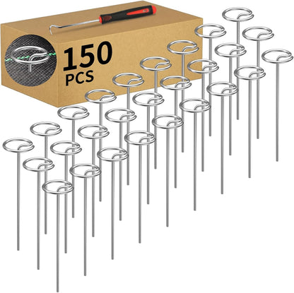 150 Pcs 6 Inch Landscape Fabric Staples, Tensile Strength 450-500Mpa -Non-Bending Garden Stakes Pins, Landscape Staples for Landscaping and Securing Lawn Fabric Weed Barriers (G-150)